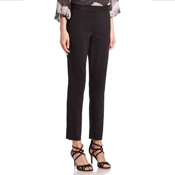 DVF Diane von Furstenberg Genesis crop crepe trousers pants black skinny new 2 - Picture 1 of 6